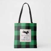 Cute Scottie Chien Buffalo Plaid Sac fourre-tout v (Devant)