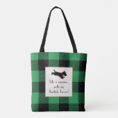 Cute Scottie Chien Buffalo Plaid Sac fourre-tout v (Dos)