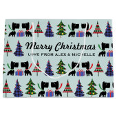 Cute Scottie Dogs en kerstbomen Pattern Groot Cadeauzakje (Voorkant)