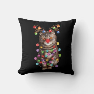 Cute Scottish Fold Cat Funny Xmas Holiday Gift Kussen