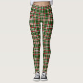 Cute Scottish Tartan Pattern Christmas Colors Leggings (Voorkant)