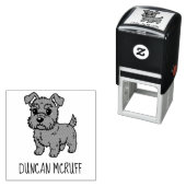 Cute Scottish Terrier Dog Custom Name Zelfinktende Stempel (In situ)