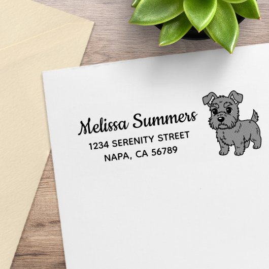 Cute Scottish Terrier Dog Return Address Rubberstempel