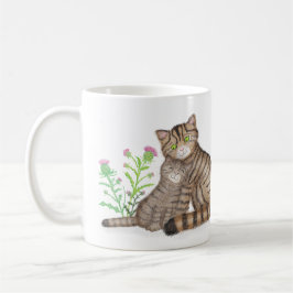 Cute Scottish Wildcat and kitten mug Koffiemok