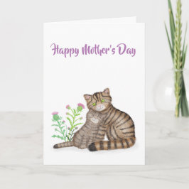 Cute Scottish Wildcats Mother's Day card Kaart