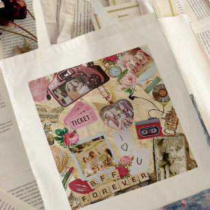 Cute Scrapbook Kunst Foto Collage Beste Vrienden Tote Bag