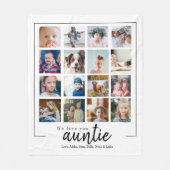 Cute script 16 foto collage tante gift fleece deken (Voorkant)