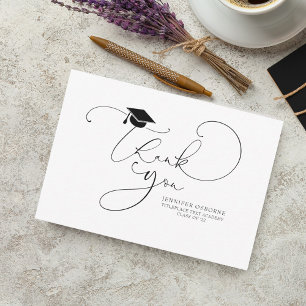 Cute Script Calligraphy Afstuderen Dankuwel
