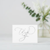 Cute Script Calligraphy Small Heart Hartelijk dank Informatiekaartje (Staand voorkant)