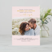 Cute Script Elegant Photo Overlay Pink Weddenschap Folie Uitnodiging (Staand Voorkant)