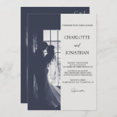 Cute Script Elegant Photo Overlay White Wedding Kaart (Voorkant / Achterkant)