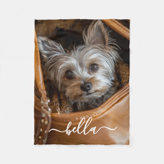 Cute Script huisdier foto Fleece Deken (Voorkant)