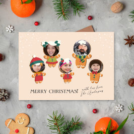 Cute Script & kerstontbijtfoto Foto Feestdagenkaart
