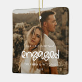 Cute script Our First kerstaing Photo Keramisch Ornament (Links)