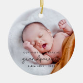 Cute script Our First Kerstas als grootouders Keramisch Ornament (Voorkant)