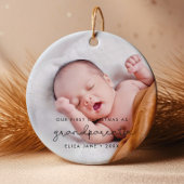 Cute script Our First Kerstas als grootouders Keramisch Ornament