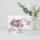 Cute Script Photo Budget Birth Notice Cards (Staand voorkant)