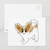 Cute Scruffy Papillon Puppy Dog Briefkaart (Voorkant / Achterkant)