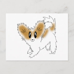 Cute Scruffy Papillon Puppy Dog Briefkaart