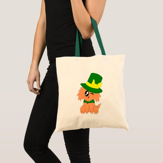 Cute Scruffy St. Patrick's Day Leprechaun Puppy Tote Bag (Voorkant (product))