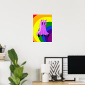 Cute Scruffy Unicorn Poster (Thuiskantoor)