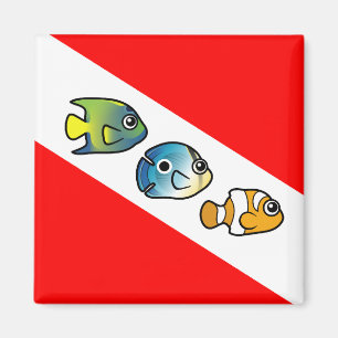 Cute Scubadorable Dive Flag Magneet