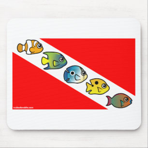 Cute Scubadorable Dive Flag Muismat