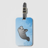 Cute Scubadorable Manatee Bagagelabel (Voorkant (verticaal))