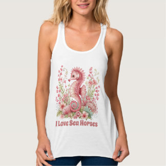Cute sea horse lovers customizable tanktop