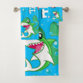 Cute Sea Life Shark Blue Ocean Nom des enfants (En situation)