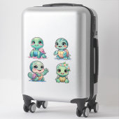 Cute Sea Turtle Custom-Cut Vinyl Sticker (Sur valise)