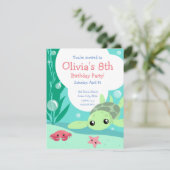 Cute Sea Turtle Invitation Anniversaire (Debout devant)
