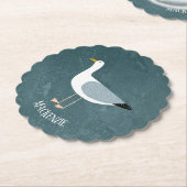 Cute Seagull Name Kartonnen Onderzetters (Gekanteld)