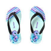 Cute Seahorse Personalized Boys' Kinder Teenslippers (Voetbed)