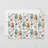 Cute Seahorse Sirène Anniversaire Fête Invitation (Dos)