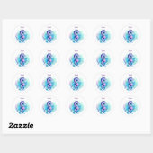 Cute Seahorse Summer Name Boy Ronde Sticker (Vel)