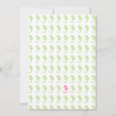 Cute Seahorse Twin Girl Multiple Baby shower Kaart (Achterkant)