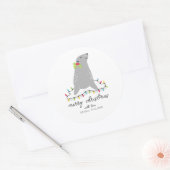 Cute Seal Kerstmis Ronde Sticker (Envelop)