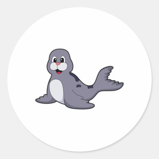 Cute Seal Ronde Sticker (Voorkant)