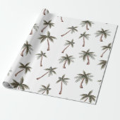 Cute Seamless Palm Trees Pattern, Summer Gift Cadeaupapier (Uitgerold)