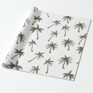 Cute Seamless Palm Trees Pattern, Summer Gift Cadeaupapier