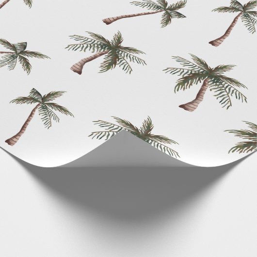 Cute Seamless Palm Trees Pattern, Summer Gift Cadeaupapier (Hoek)