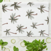 Cute Seamless Palm Trees Pattern, Summer Gift Theedoek (Gevouwen)