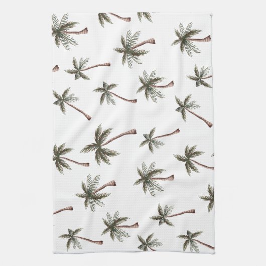 Cute Seamless Palm Trees Pattern, Summer Gift Theedoek (Verticaal)