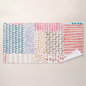 Cute seamless pattern in patchwork style. Simple d (Serviette de bain)