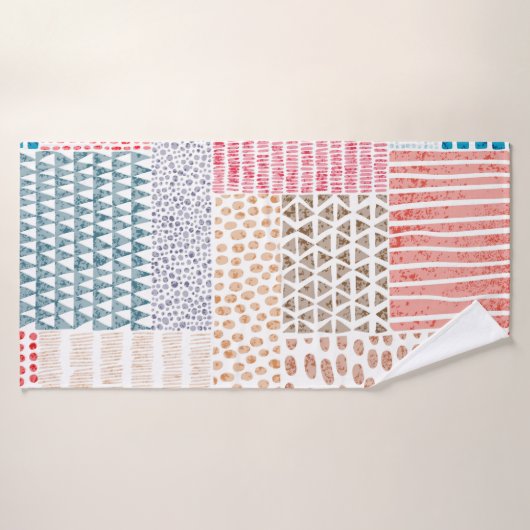 Cute seamless pattern in patchwork style. Simple d (Serviette de bain)
