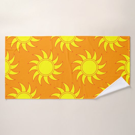 Cute seamless pattern of sun. Doodle hand drawn st Badhanddoek (Badhanddoek)