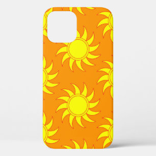 Cute seamless pattern of sun. Doodle hand drawn st iPhone 12 Hoesje