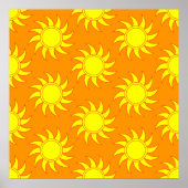 Cute seamless pattern of sun. Doodle hand drawn st Poster (Voorkant)