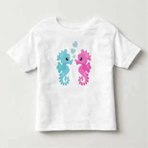 Cute Seapaarden, Pink Seahorse, Blue Seahorse, Lov Kinder Shirts